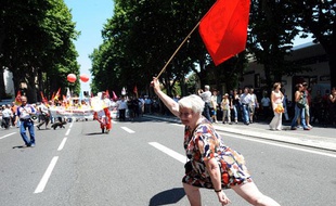 Manifestation conre la réforme des retraites à Toulouse, le 24 juin 2010.