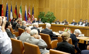 Négociations sur le dossier nucléaire entre l'Iran et les grandes puissances du 5+1 (Allemagne, Chine, Etats-Unis, France, Royaume-Uni et Russie), à Vienne le 3 juillet 2014