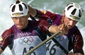 Franck Adisson (à gauche) et Sandra Forgues (à droite) lors des Jeux olympiques de Sydney en septembre 2000