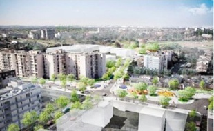 La nouvelle place Ronsard, qui sera livrée à l'été 2012, sera prolongée autour de la rue du Lot.