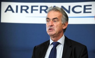 Le PDG du groupe (Air France, Hop!, Transavia France), Frédéric Gagey, lors d'une conférence de presse le 28 septembre 2014 à Paris