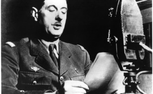 Le général de Gaulle lors de l'appel du 18 juin à Londres