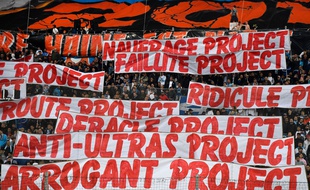 Les ultras de l'OM déjà mécontent des résultats de leur équipe, en mai 2019.