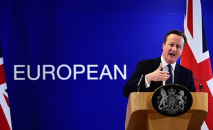David Cameron à l'issue du sommet européen à Bruxelles, le 19 février 2016.