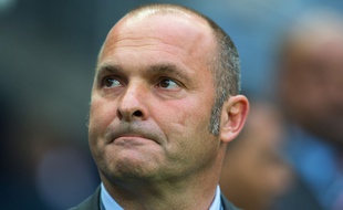 Pascal Dupraz, entraîneur de l'Evian-Thonon-Gaillard lors de la finale de la Coupe de France 2013 contre Bordeaux, le 31 mai 2013 au Stade de France.