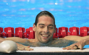 Le nageur français Camille Lacourt, lors de sa victoire aux championnats du monde de Barcelone, sur 50m dos, le 4 août 2013.