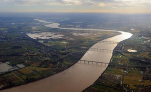 Vue aérienne du 25 janvier 2009 au-dessus de la Gironde près de Bordeaux, dans le sud ouest de la France