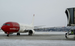 Un avion de la compagnie low-cost Norwegian sur le tarmac de l'aéroport d'Alta, en Norvège, le 7 février dernier.
