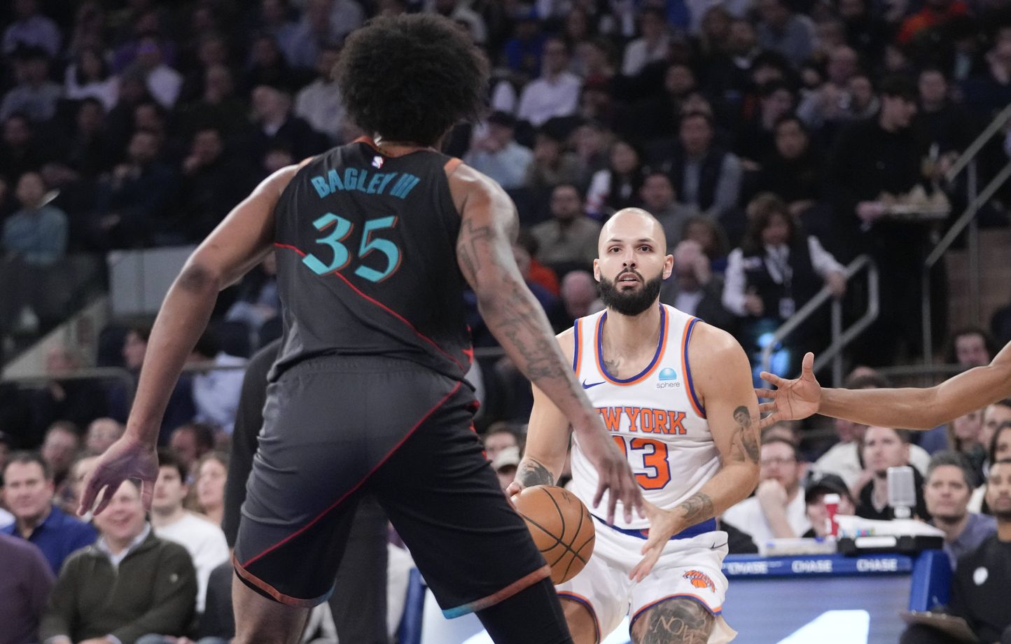 Evan Fournier lors de l'une de ses très rares apparitions sur les parquets de la saison, le 18 janvier contre Washington.