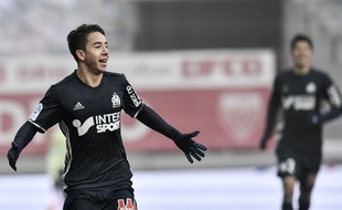 Maxime Lopez fête un but contre Dijon le 10 décembre 2016.