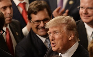 Le président américain Donald Trump, le 28 février 2017 lors de son premier discours devant le Congrès.