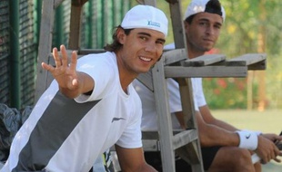 Le tennisman espagnol Rafael Nadal, lors d'un entraînement à Manacor, le 20 juillet 2009.