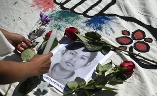Des hommages à un étudiant mexicain disparu, le 8 octobre 2014 à Mexico