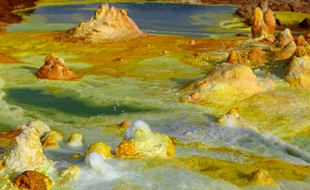 Le champ de Dallol, situé dans le désert du Danakil en Ethiopie (illustration).