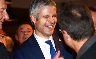 La Tour Du Pin Nord Isere le 10/12/2015. Laurent Wauquez, lors du derniers rassemblement de la droite et du centre avant le second tour. ALLILI/SIPA