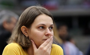 La championne d'échecs Anna Muzychuk le 30 décembre 2016 au... Qatar