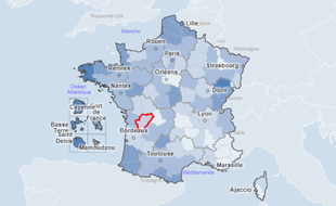 Capture d'écran sur site Geodes, qui permet d'exploiter les données médicales régionales.