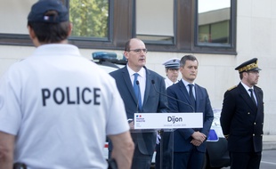 Le Premier ministre Jean Castex lors d'un discours devant des policiers à Dijon le 10 juillet 2020.