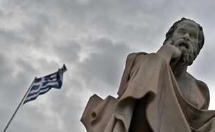 Une statue de Socrate, le 27 juin 2015 à Athènes