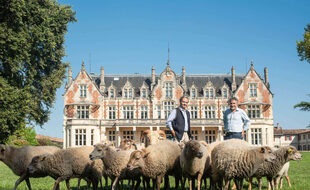 Tristan Le Lous (à gauche), propriétaire de Cantenac Brown, et José Sanfins, directeur du domaine.