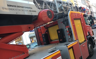 Camion de pompiers à Lille en novembre 2016