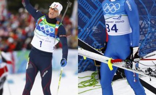 Vincent Jay (à gauche), symbole de l'insolente réussite française en biathlon. A droite, Julien Lizeroux, symbole de la faillite française en ski alpin.