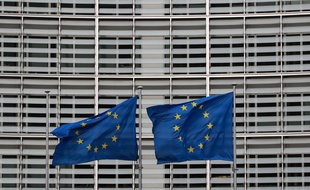 Devant la Commission européenne, à Bruxelles. (illustration)