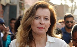 L'ex-compagne du président Hollande, Valérie Trierweiler, en déplacement à Bombay le 28 janvier 2014