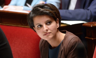 French Education minister Najat Vallaud-Belkacem attends the weekly session of questions to the government at the National Assembly in Paris, on December 3, 2014. AFP PHOTO/BERTRAND GUAY