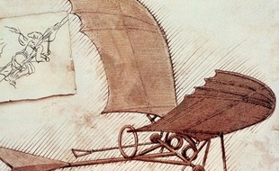 Machine volante, d'après Léonard de Vinci.