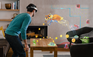 Extrait du jeu « Young Conkers » réalisé par Asobo Studio pour le programme HoloLens de Microsoft