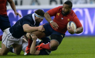 Mathieu Bastareaud lors du match France-Ecosse (15-8) en ouverture du Tournoi des 6 Nations, le 7 février 2015 au Stade de France.
