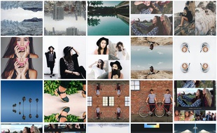 Des exemples de montages réalisés avec l'application Layout d'Instagram.