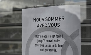 Un magasin fermé à Rennes pendant le premier confinement. (archives)