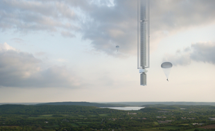 Analemma est un concept de gratte-ciel géant accroché à un astéroïde imaginé par le cabinet d'architecte Clouds AO.