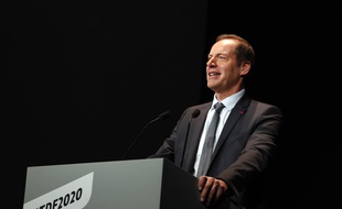 Le patron du Tour de France Christian Prudhomme lors de la présentation de l'édition 2020, le 15 octobre 2019 à Paris.