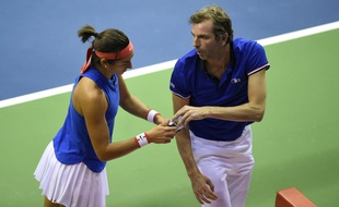 Caroline Garcia a remporté son premier match avec Benneteau sur le banc.