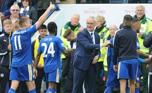Les joueurs de Leicester après leur victoire sur Southampton