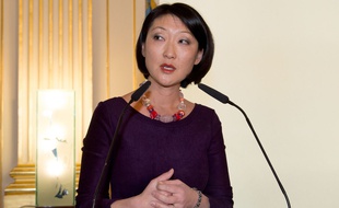Fleur Pellerin au ministère de la Culture pour la passation de pouvoir à Audrey Azoulay le 12 février 2016