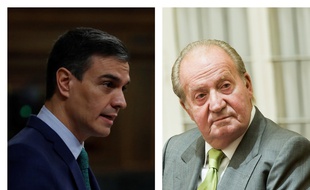 Pedro Sanchez, chef du gouvernement espagnol, et Juan Carlos, ancien roi d'Espagne.