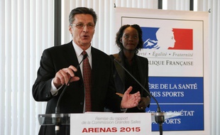 Daniel Costantini, ex sélectionneur de l'équipe de France de handball et Rama Yade, ancienne secrétaire d'État chargée des Sports.