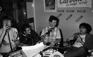 L'équipe de Radio Carbone 14, en septembre 1983, après la légalisation des radios libres.