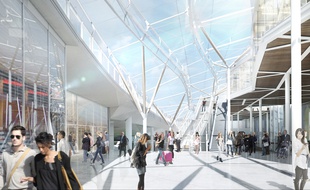 Vue de l'intérieur de la future gare de Rennes