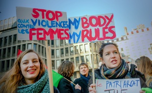 Manifestation contre les violences sexistes à Lyon, en marge de la
