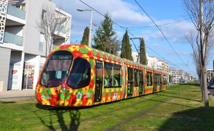 Un tramway sur la ligne 2, dans la métropole de Montpellier