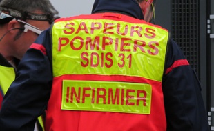 Un pompier infirmier du SDIS de Haute-Garonne, à Toulouse.