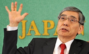 Un partisan de l'assouplissement monétaire, Haruhiko Kuroda, prend la tête dans cinq jours de la Banque du Japon pour y mettre en musique l'agenda volontariste du Premier ministre de droite, Shinzo Abe, et mettre un terme rapide à une déflation empoisonnante.