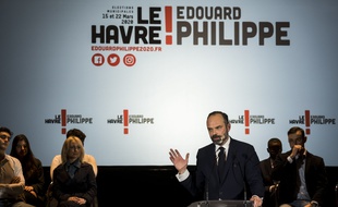 Edouard Philippe lors de son premier meeting de campagne municipale au Havre, vendredi.