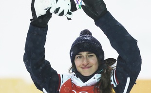 Perrine Laffont a remporté la médaille d'or en ski de bosses, lors des JO de Pyeongchang, le 11 février 2018.