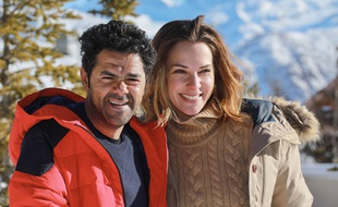 Jamel Debbouze et Mélissa Theuriau au international du film de comédie de l'Alpe d'Huez, en janvier 2017.